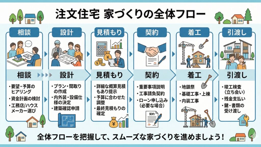 注文住宅 家づくり全体のフロー