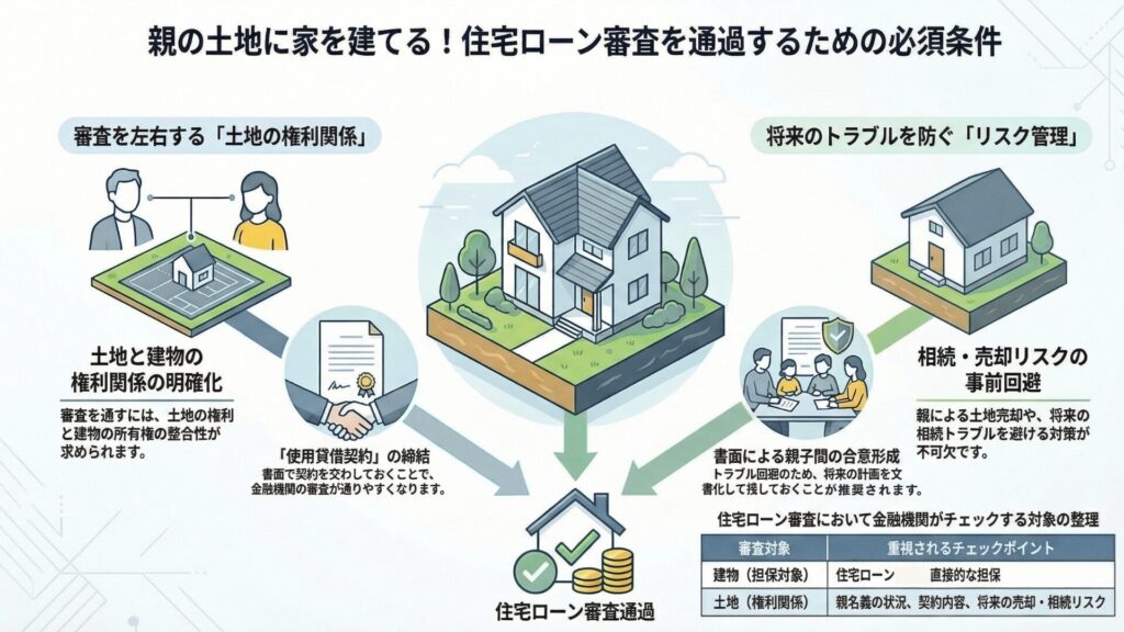 親の土地に家を建てる!住宅ローン審査を通過するための必須条件