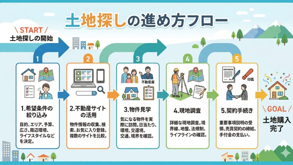 土地探しの進め方フロー