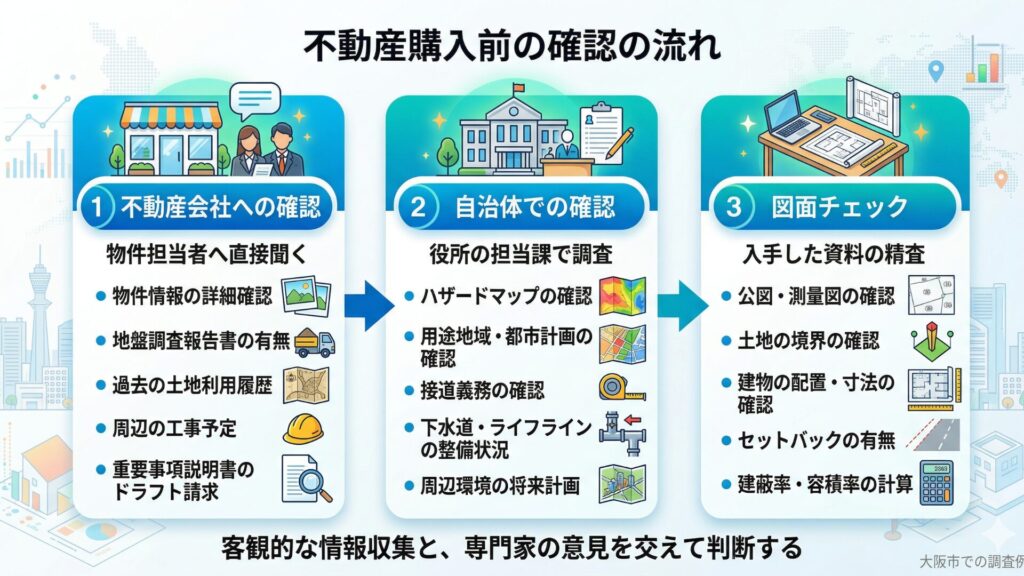 不動産購入前の確認の流れ