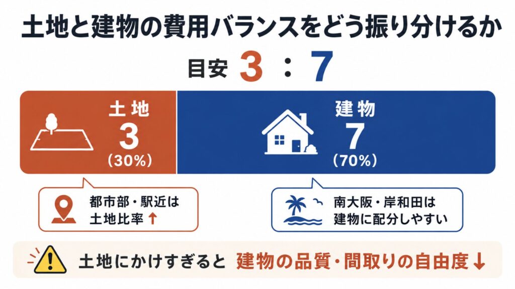 土地と建物の費用バランスをどう振り分けるか
