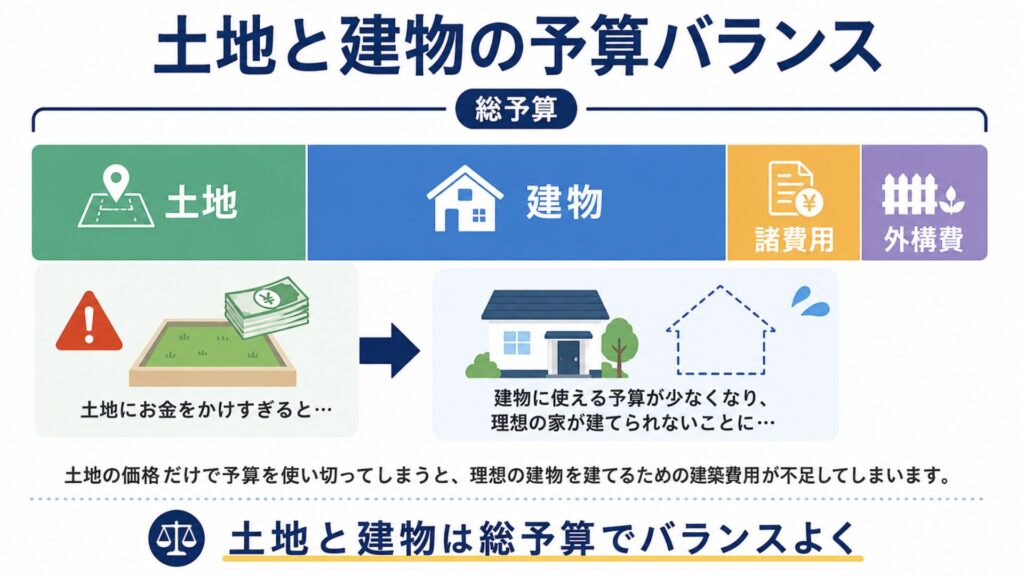建物と土地のバランスを検討し総予算から選択する