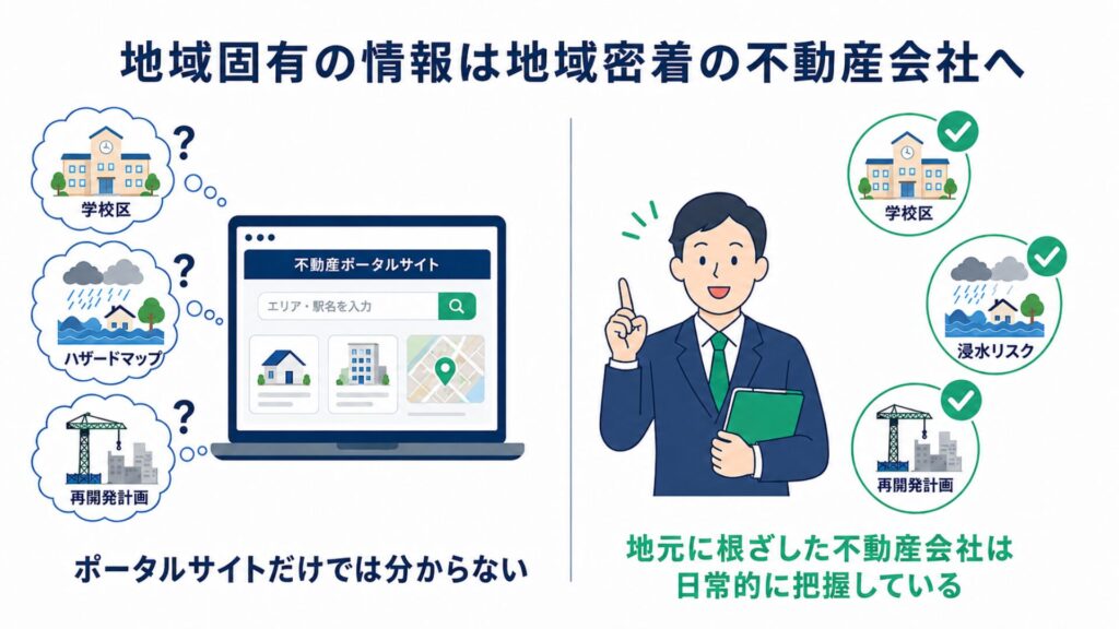 地元密着の不動産会社でないと把握しにくい情報
