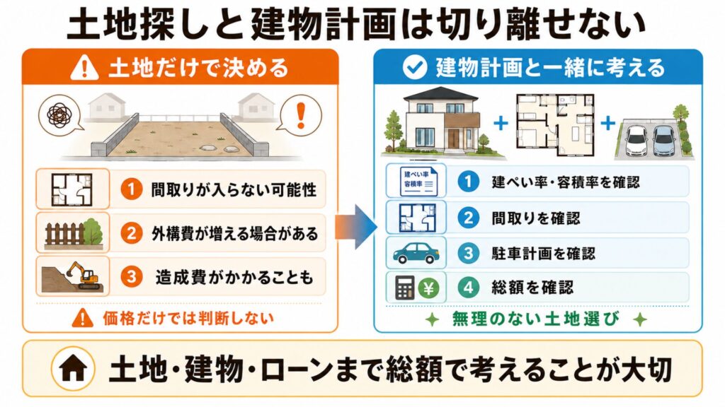 土地探しと建物計画は切り離せない