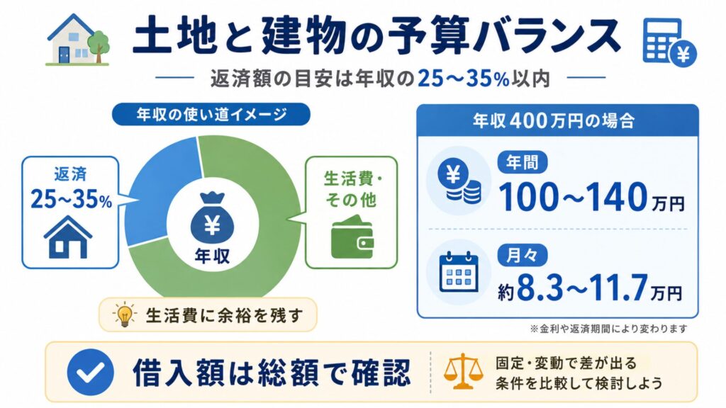 土地と建物の予算バランス