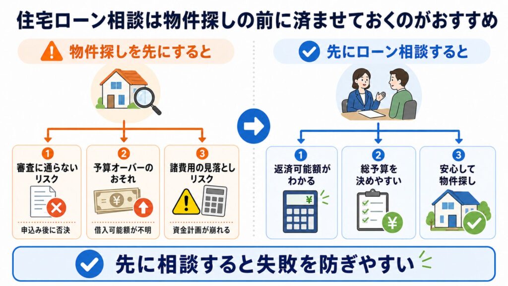 住宅ローン相談は物件探しの前に済ませておくのがおすすめ