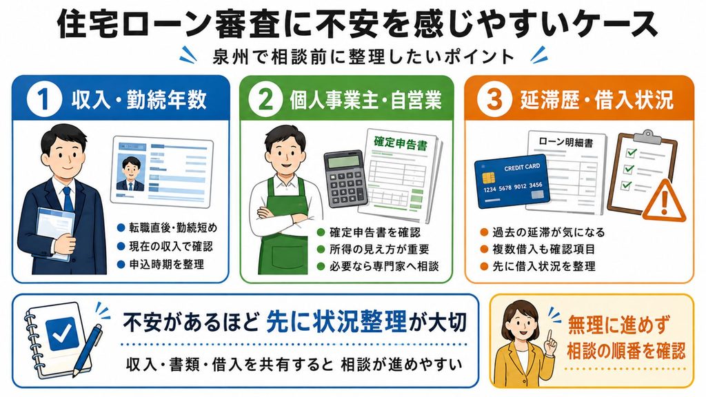 住宅ローン審査に不安を感じやすいケース