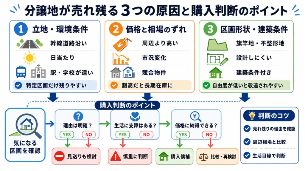分譲地が売れ残る3つの原因と購入判断のポイント